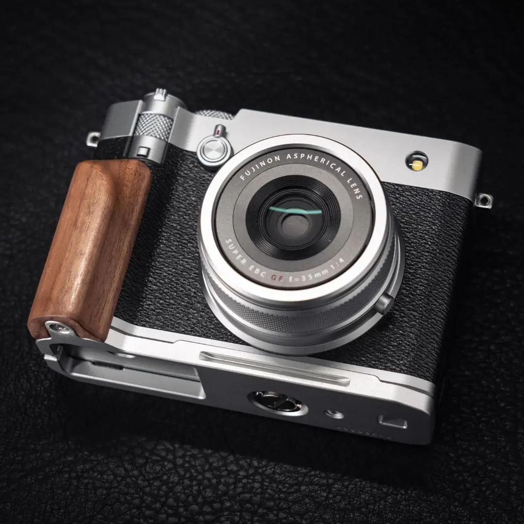 富士 フジ GFX100RF 專用設計 L型快拆板 天然木 的縮圖