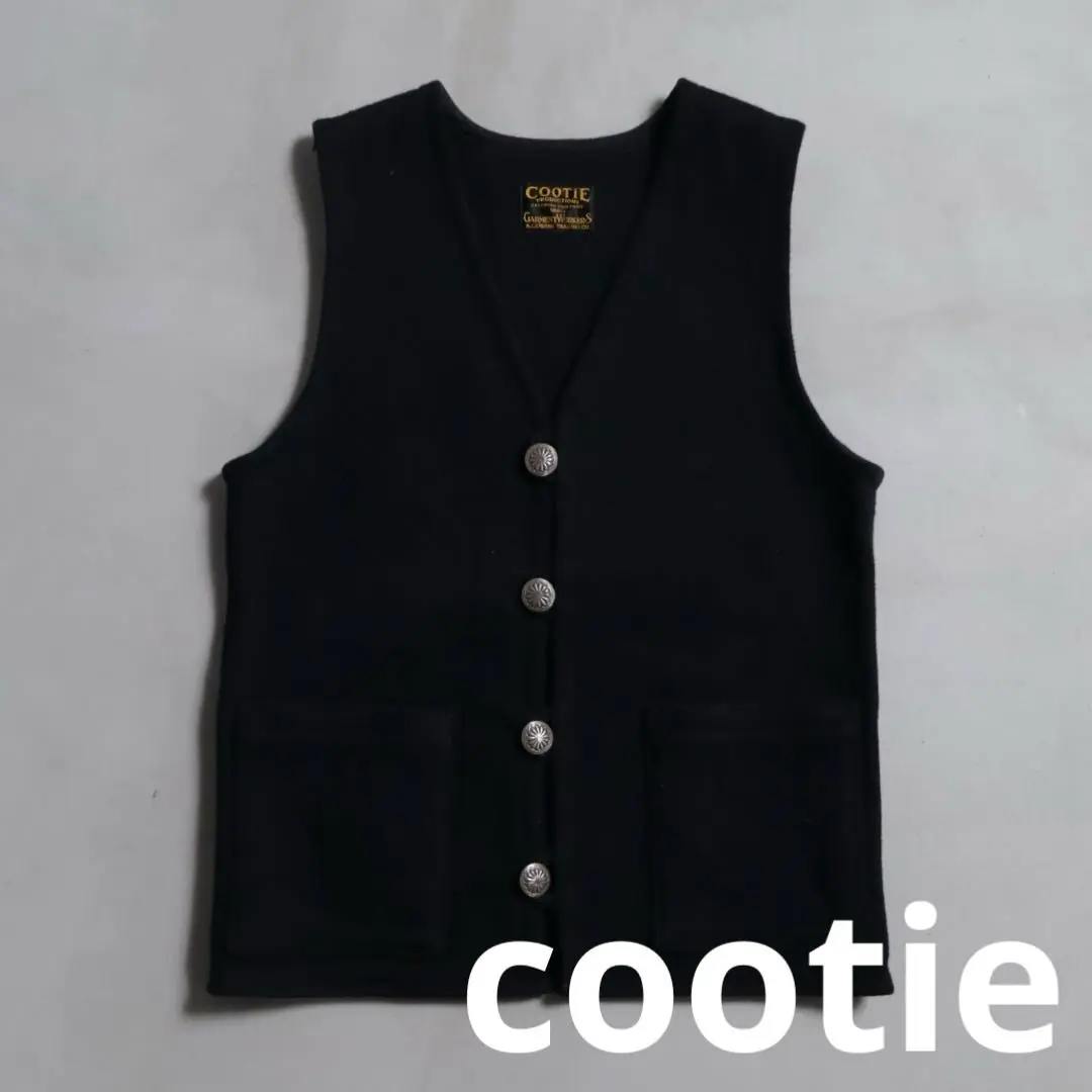 cootie クーティ　コンチョベスト　ブラック　S size 13120874-a.jpg