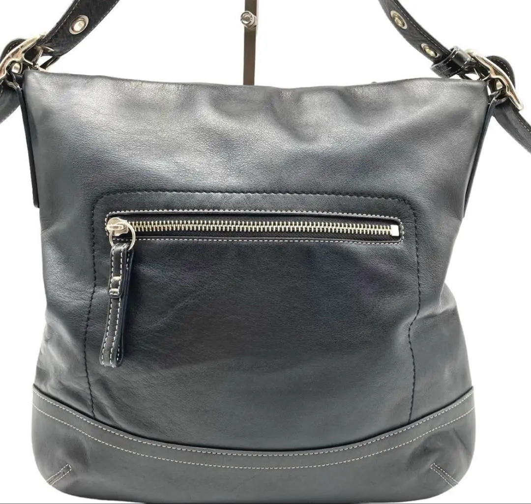 美品 COACH ショルダーバッグレザーブラックF 01414
