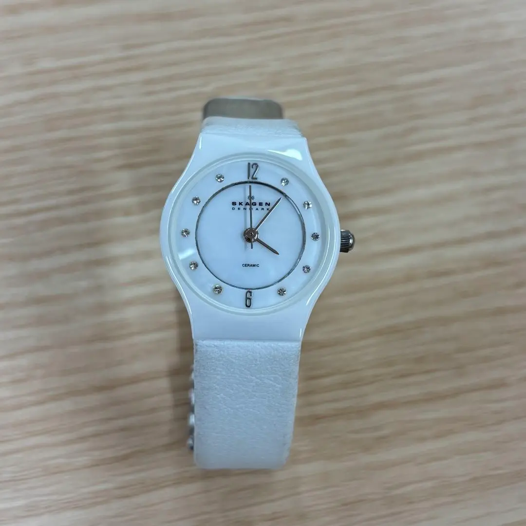 SKAGEN セラミック腕時計 ホワイト 動作確認済み 時計