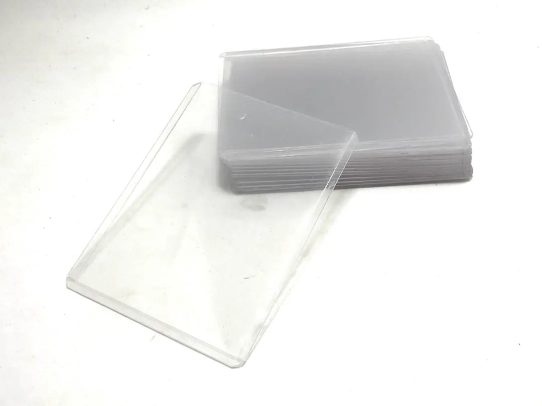 Thumbnail of 30 Trading Card Plastic Cases - Clear & Light Blue (15 x 2) Top Loaders