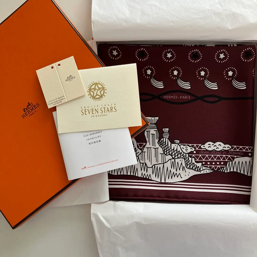 [未使用] 限定品 エルメス カレ ななつ星　HERMES スカーフ バンダナ ☆上品☆【HERMES】エルメス カレ55 シルクバンダナ Animaux 55
