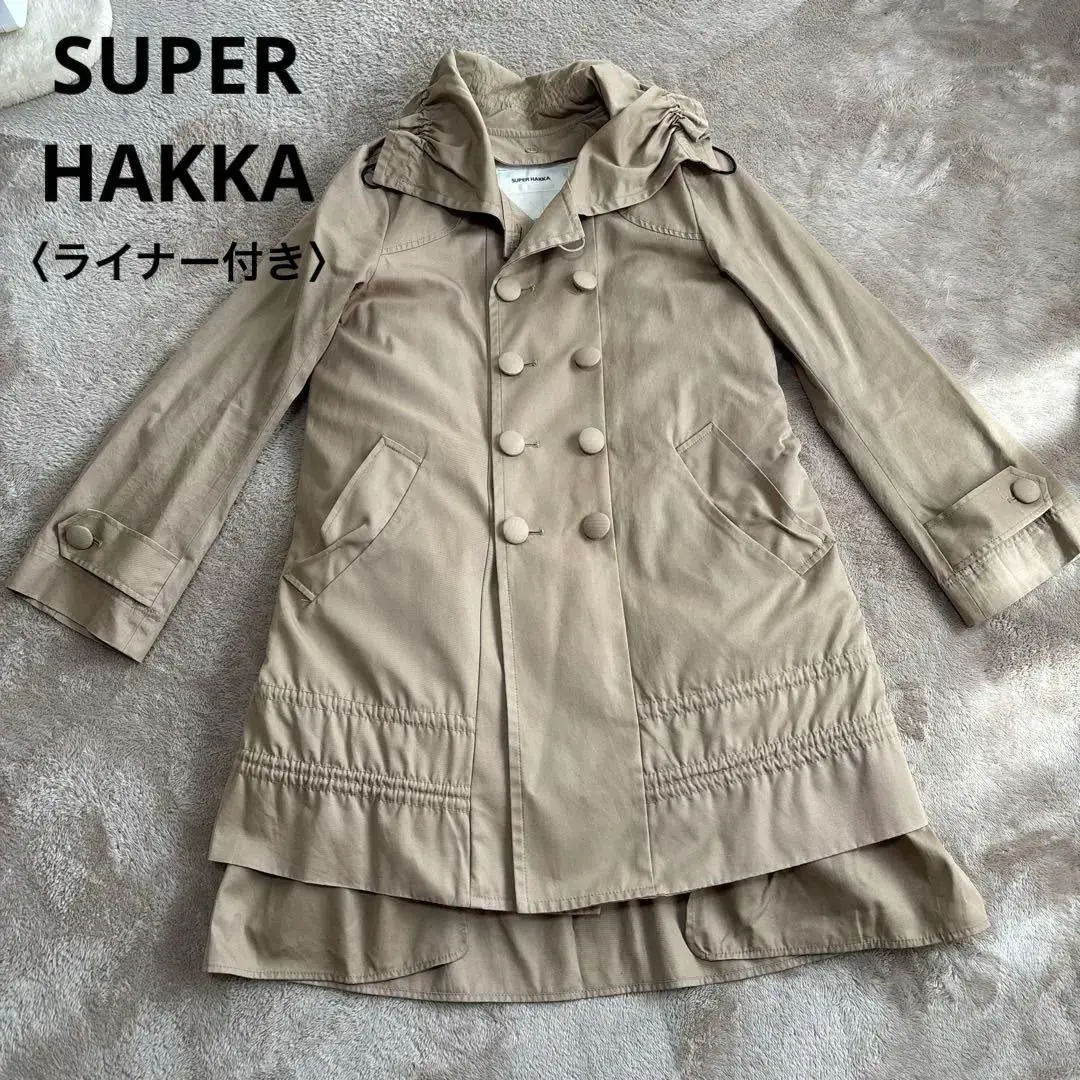 ❤FUKUSUKE【スーパーハッカ】✨美品　スプリングコート　レインコート スミレプリントレインコート（レインコート）｜Ribbon hakka