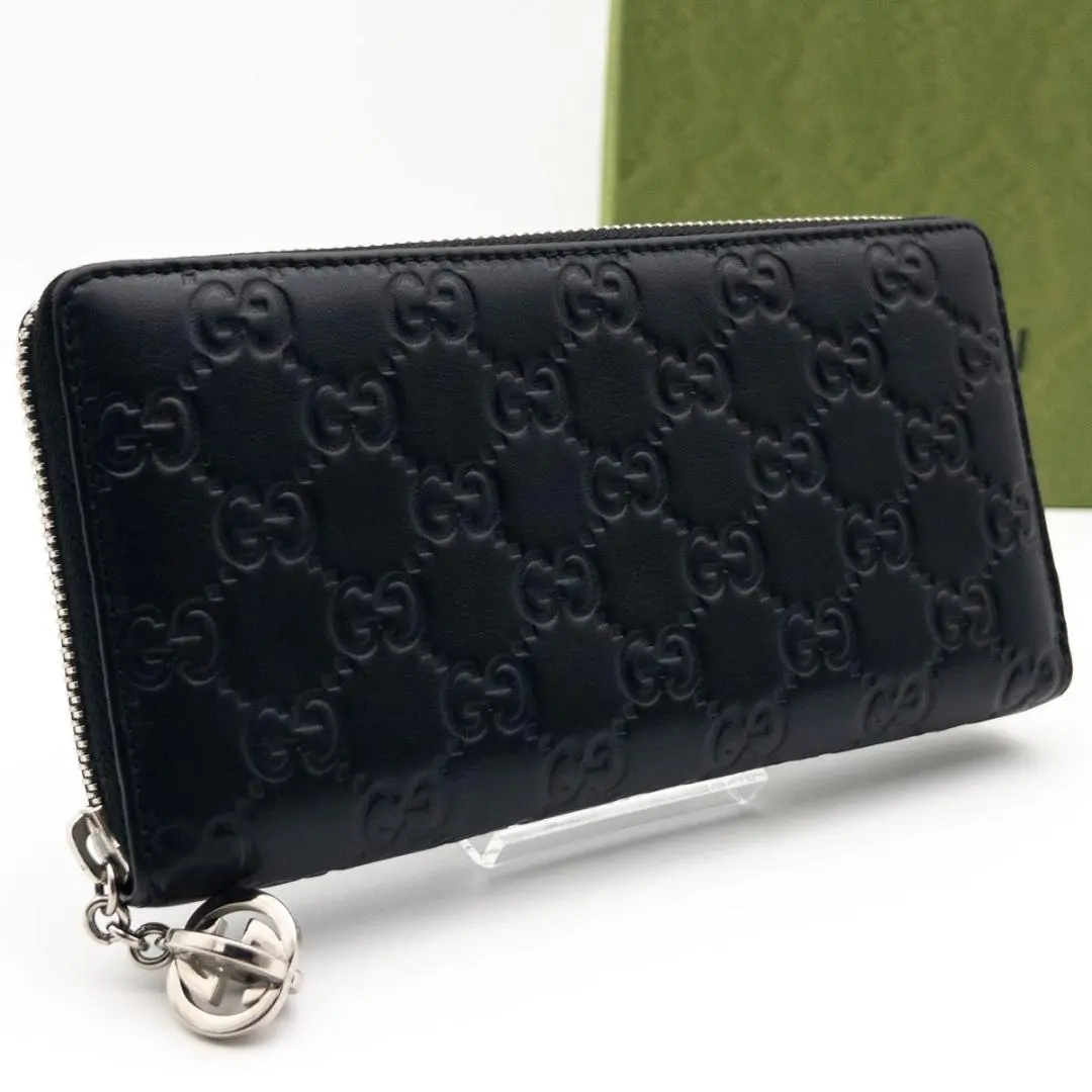 ✨極美品✨グッチ　シマレザー　長財布　GGシルバー金具　233025 ブラック 2025年最新】グッチ 233025の人気アイテム - メルカリ