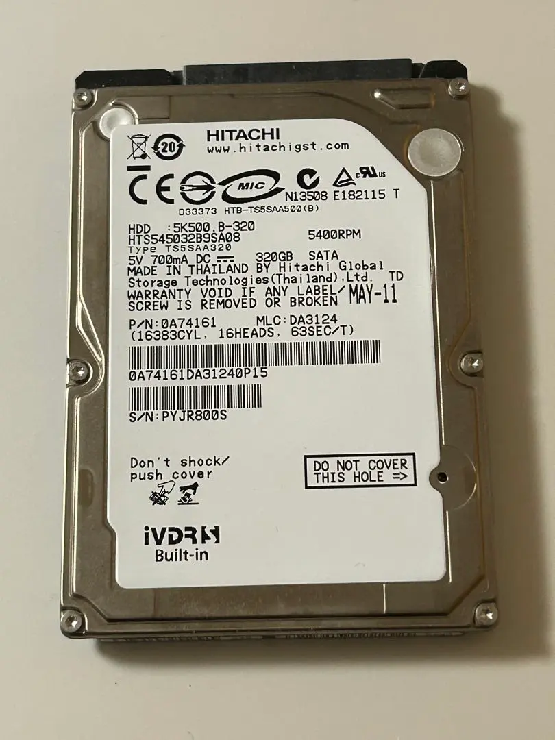 10個まとめ売り‼️ivdr-s 320GB 内蔵HDD　日立　wooo対応 HDD iVDR-S - 日立純正部品の パーツ ショップ☆