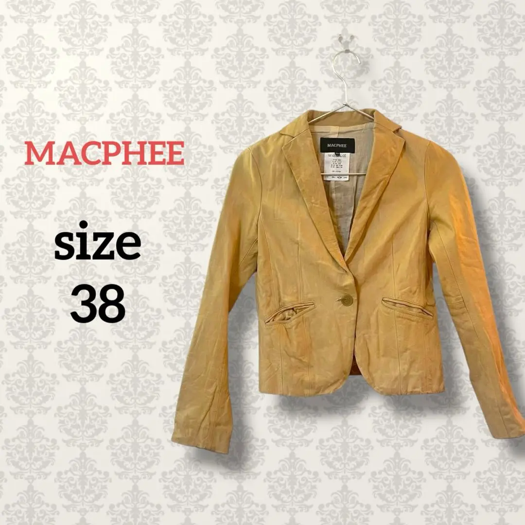 Thumbnail of MACPHEE [38] Tailored Leather Jacket, Cowhide, Single Button, Beige