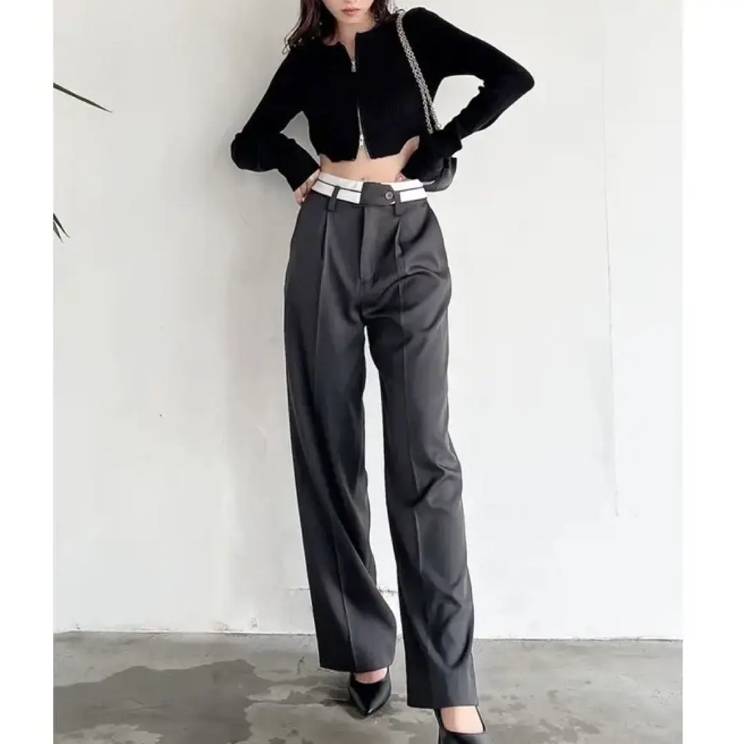 Thumbnail of 【Excellent Condition】RESEXXY Double Waist Straight Pants - Gray - Size M