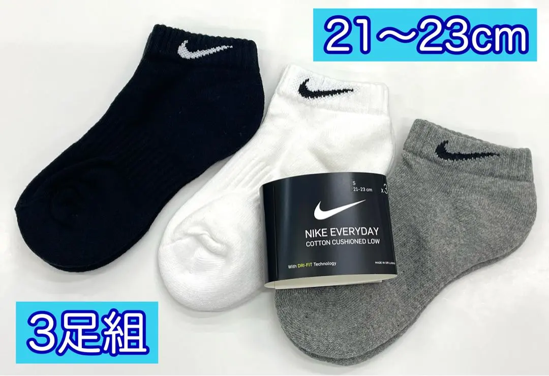 耐吉【21-23cm】SX7670-964 短襪3P 襪子 多色3色 的縮圖