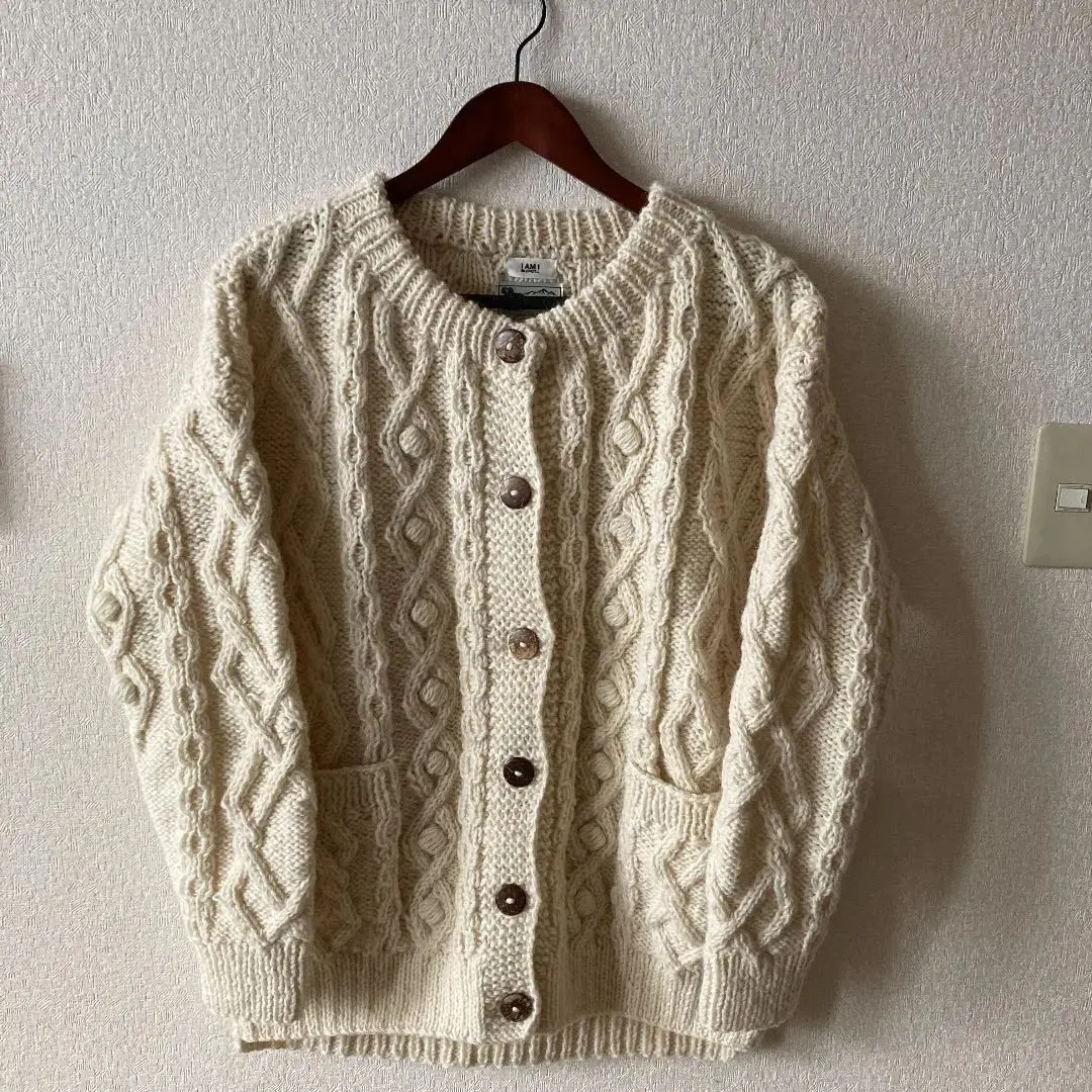 Thumbnail of I AM I Hand Knit Aran Knit Big Cardigan