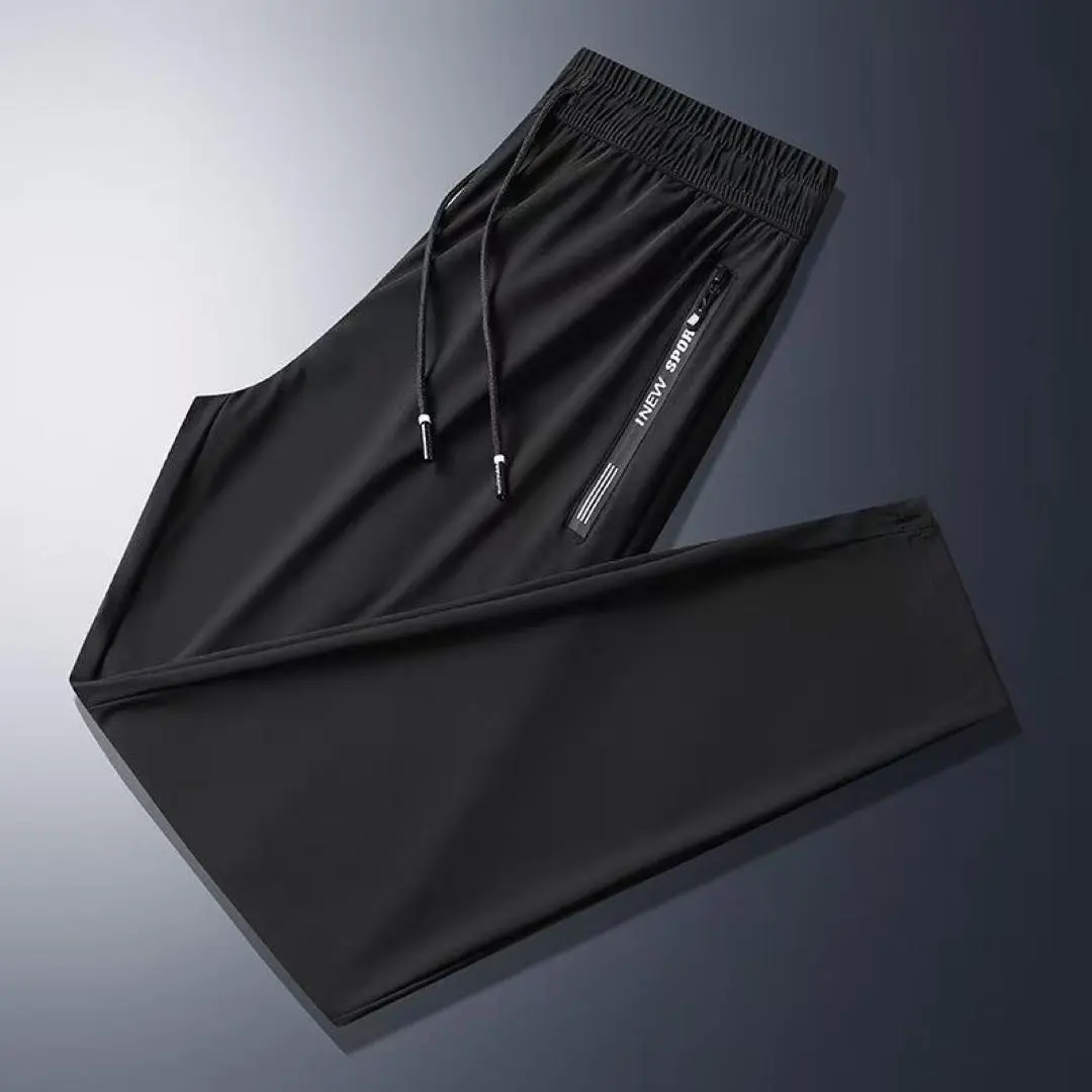 男士 夏季長褲 冰絲 觸感涼感 長褲 運動用 素色 休閒 的縮圖