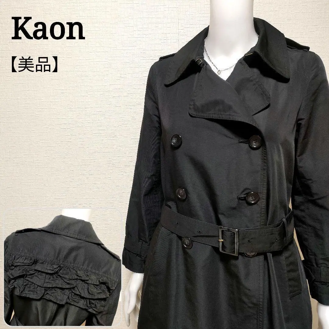 美品！【カオン KAON】スプリングトレンチ風秋冬春コート　ライナー　襟ファー付 2025年最新】Kaon トレンチコート・スプリングコートの人気