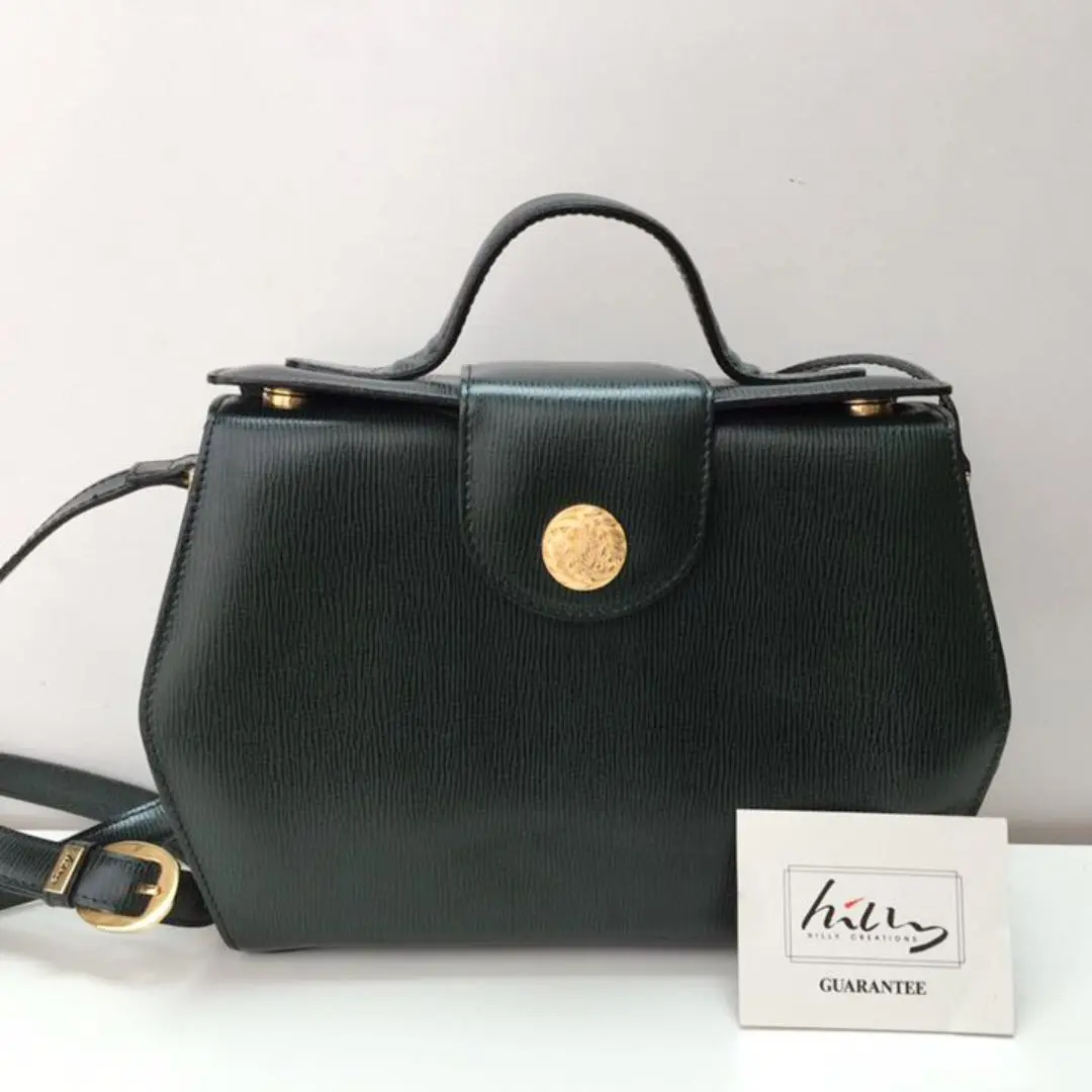 ほぼ未使用 HILLY CREATIONS 本革 フォーマル ショルダーバッグ