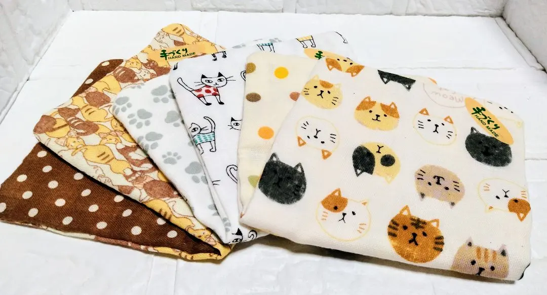 Thumbnail of ⭐️ One-Coin ♥ Nyan-kerchief ♥ Soft Double Gauze Handkerchief 3-Piece Set