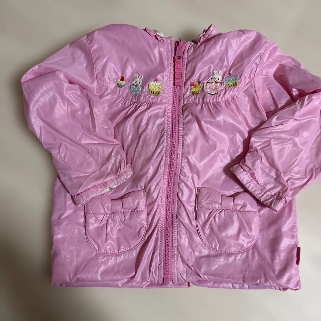 Thumbnail of Pink embroidered hooded jacket