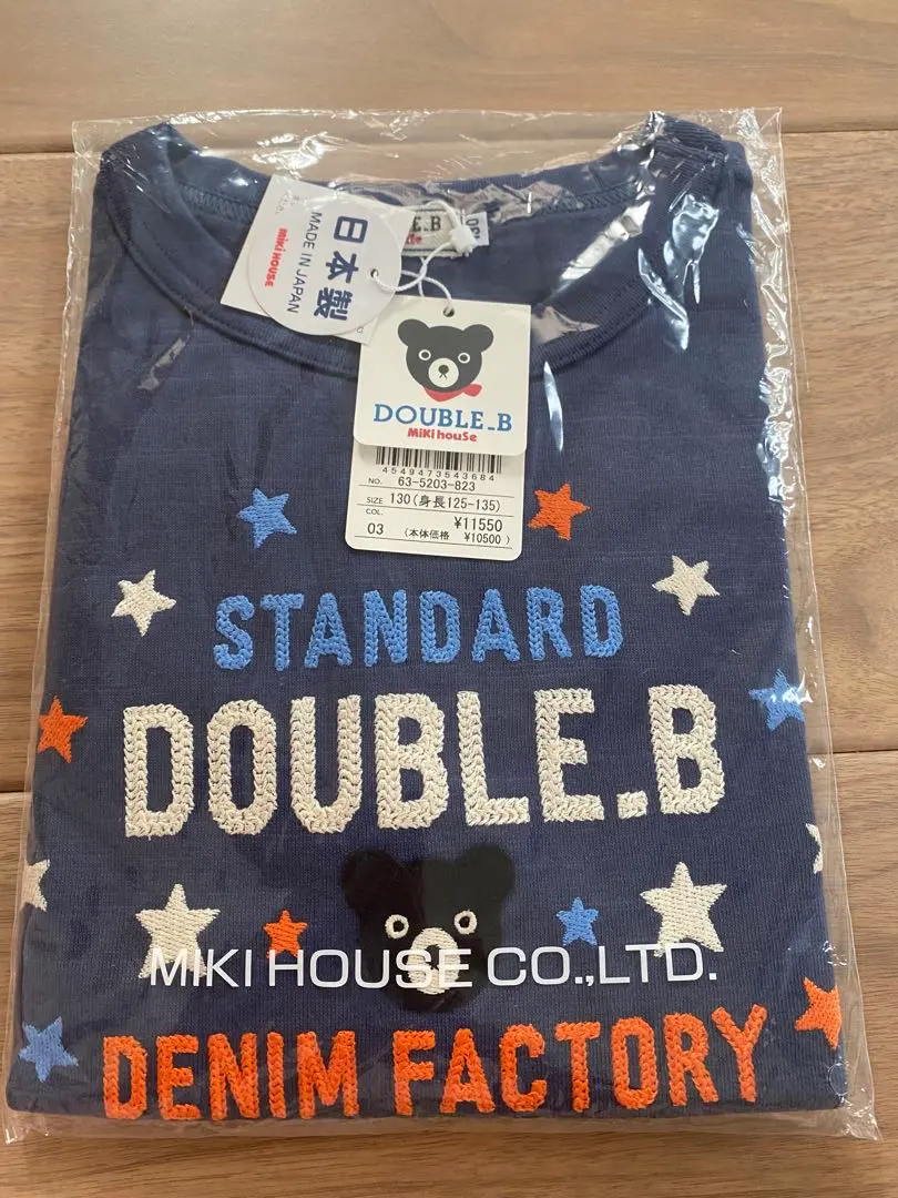 DOUBLE.B 長袖上衣 130cm 海軍藍 日本製 全新未開封 的縮圖