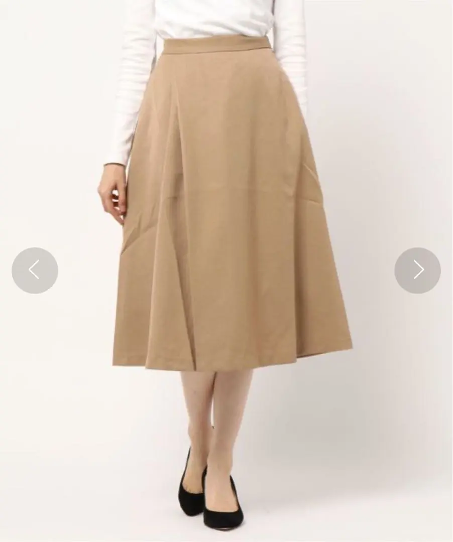 Thumbnail of Skirt, midi, long skirt, beige, flared skirt, M