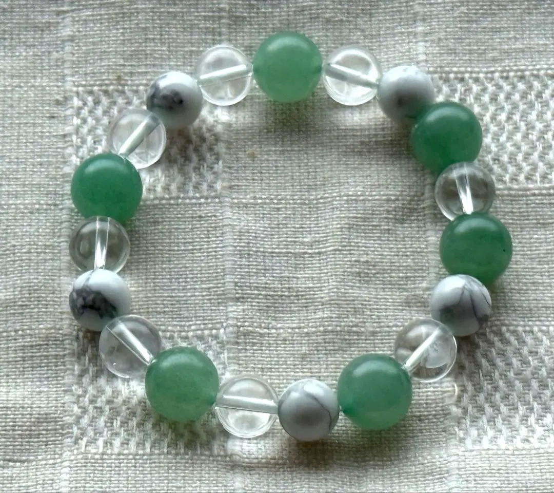 Thumbnail of Aventurine x Howlite x Crystal Bracelet 17cm (±0.5)