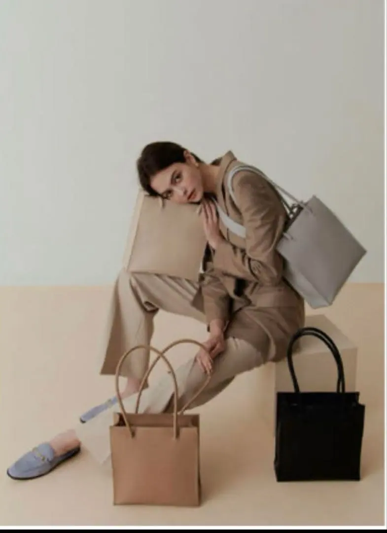 Thumbnail of ROBINMAY Square Tote Shoulder Bag - Light Gray