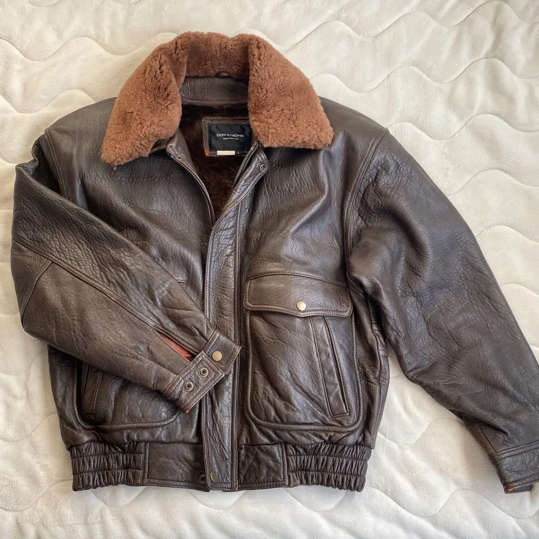 Thumbnail of DON STRONG Dark Brown Leather Jacket, Size L