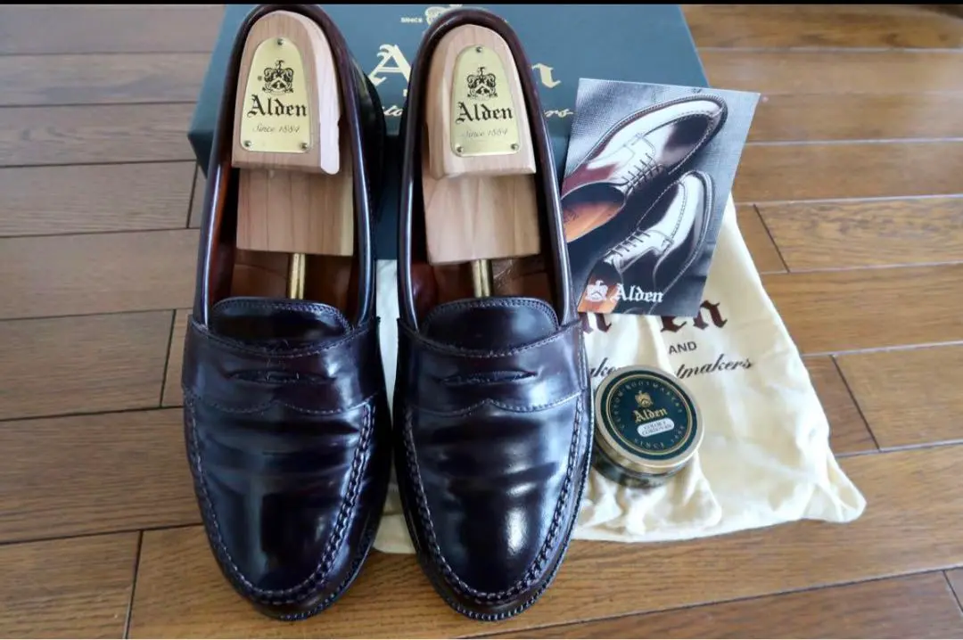 ALDEN986コードバン ローファー USA バーガンディ 9.5 【希少】 美品☆オールデン 8.5D【☆コードバン仕様/986/ヴァンラスト】#8