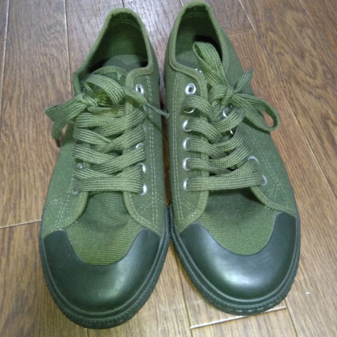 Thumbnail of Find-Out Workman Olive Green Low-Cut Sneakers 25.5cm