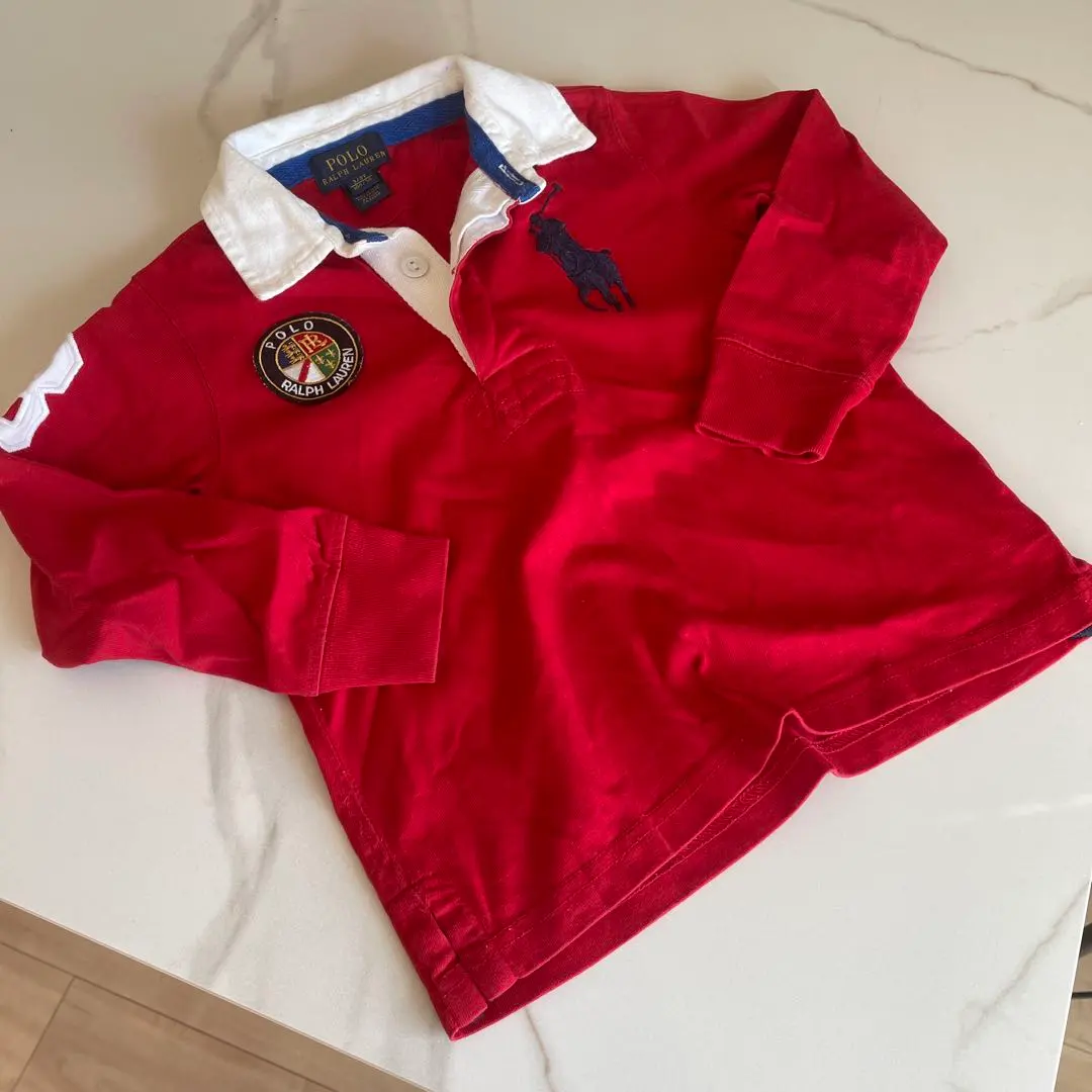 Thumbnail of Polo Ralph Lauren Red Long Sleeve Polo Shirt 3/3T