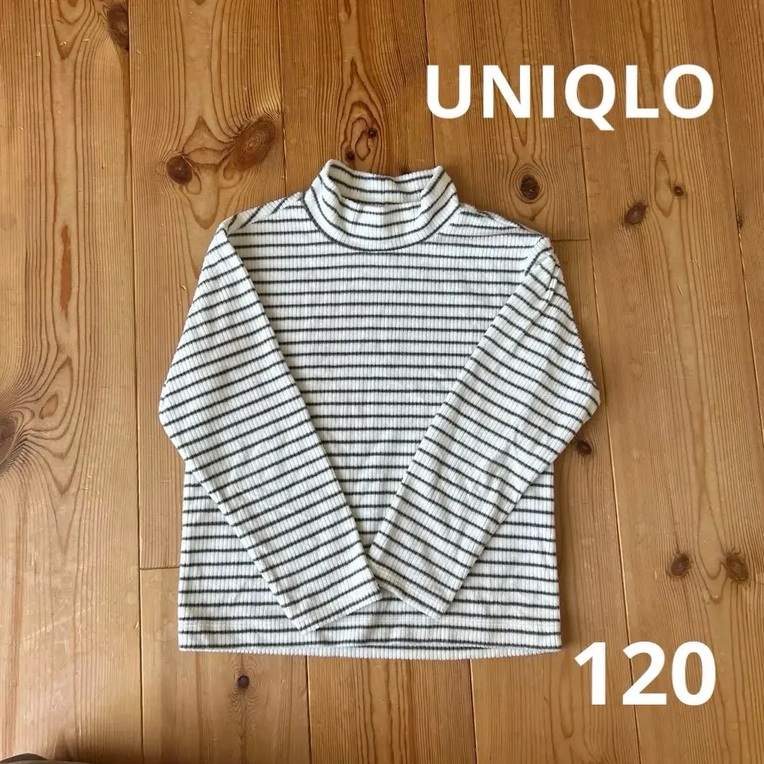 Thumbnail of UNIQLO 120cm Fleece Cut-and-Sewn Shirt, Border Pattern
