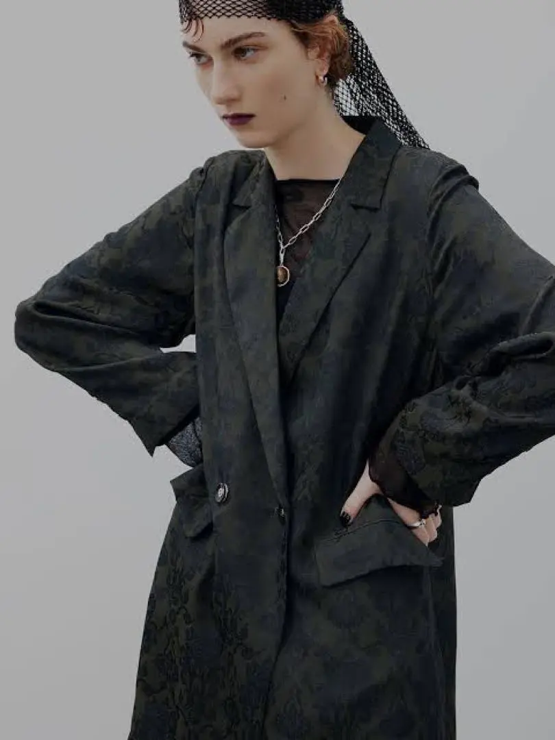 AMERI MEDI ALICIA JACQUARD JACKET ブルー Ameri（アメリ）の「MEDI ALICIA JACQUARD JACKET（テーラード