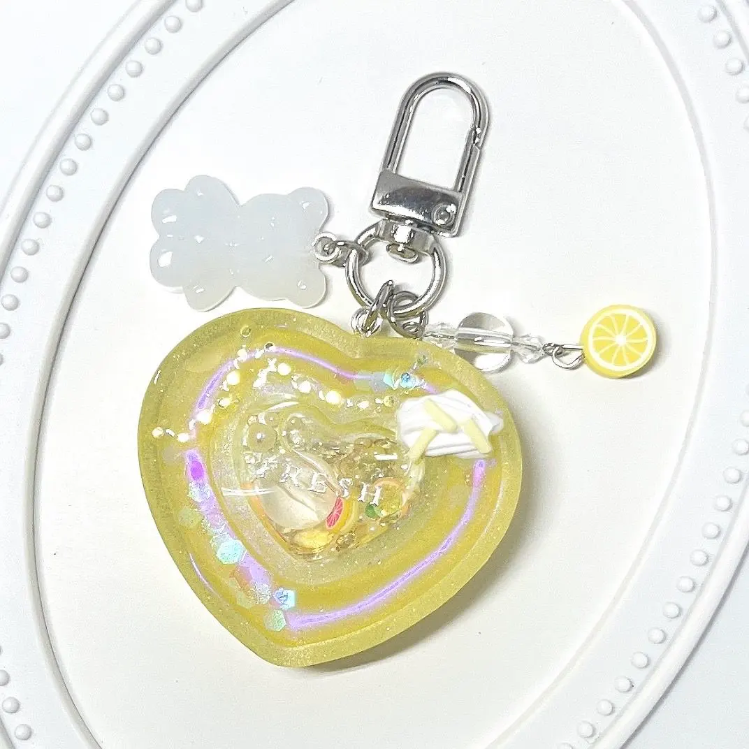 Thumbnail of Double Heart Shaker Keychain - Yellow x FRESH