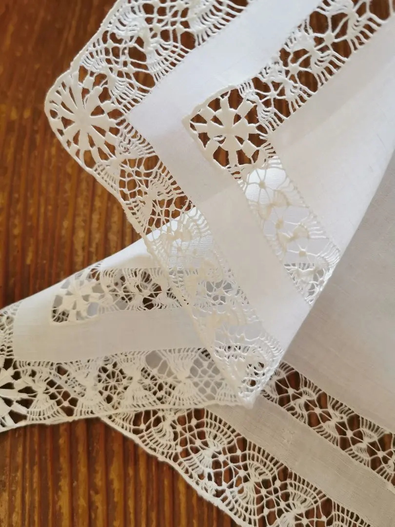 Thumbnail of Antique Open Drawnwork Extremely Fine Smooth Linen Square Cloth