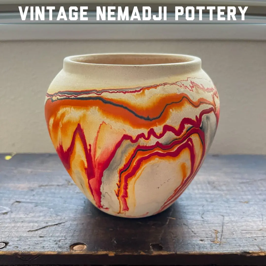 NEMADJI POTTERY ネマジ アメリカヴィンテージ陶器 壺　花瓶 nemadji pottery ネマジ陶器 ヴィンテージ 花瓶 フラワーベース2