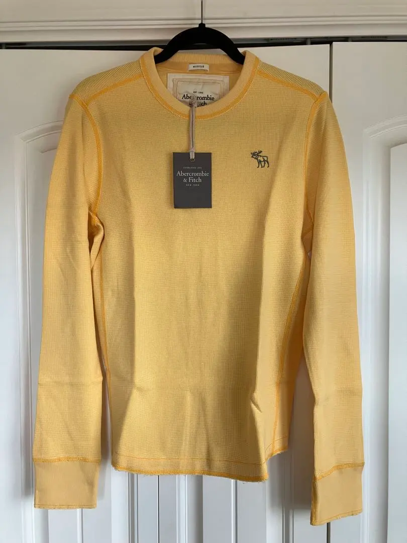 美國購入 全新附吊牌 Abercrombie & Fitch 黃色 長袖上衣 S 的縮圖