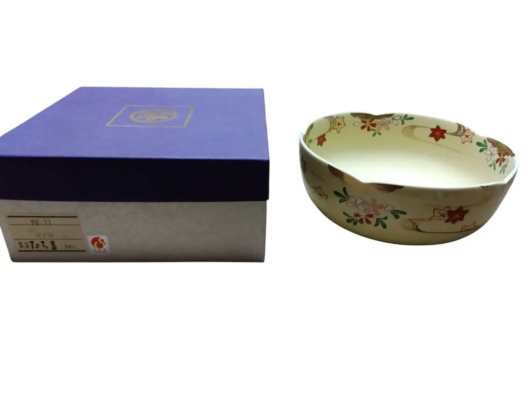 菓子鉢 変形 茶道具 器 鉢 桜 紅葉 木箱 盛鉢 色絵 深鉢 菓子鉢 変形 茶道具 器 鉢 桜 紅葉 木箱 盛鉢 色絵 深鉢