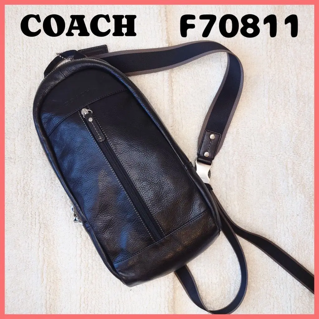 コーチ　ボディバッグ　ヘリテージ　スリングバッグ　レザー　ネイビー　F70811 楽天市場】コーチ COACH ヘリテージ ウェブ レザー スリング