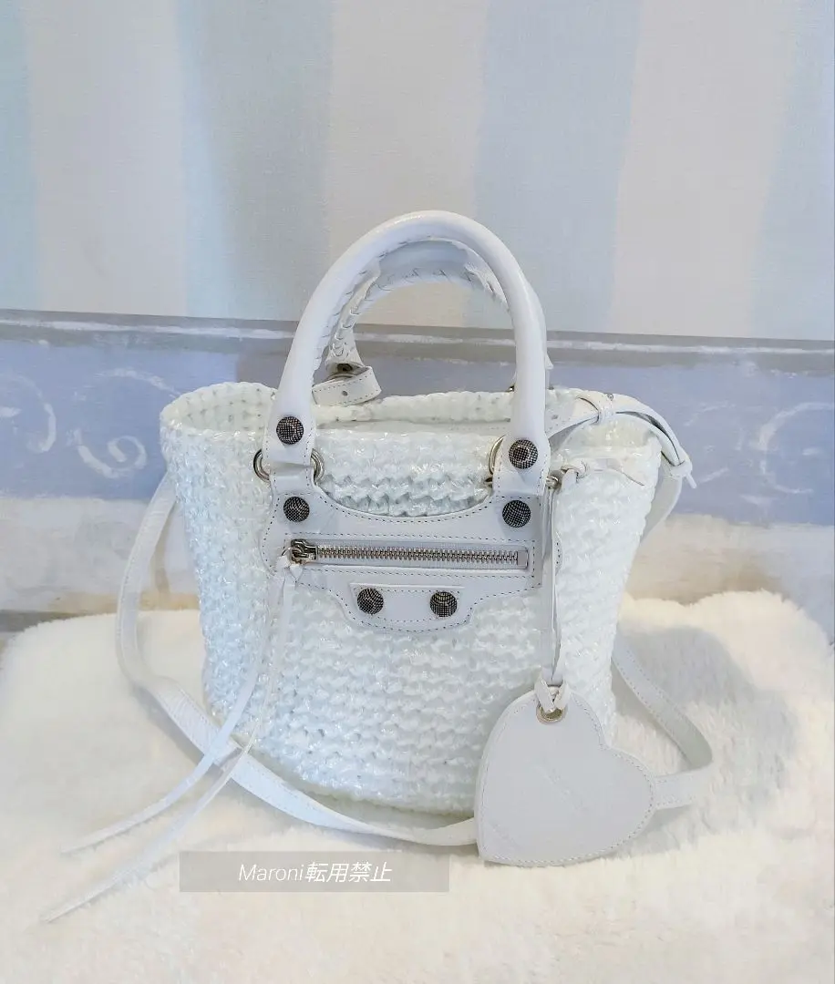 バレンシアガ ラフィア パニエ ハンドバッグ カゴバッグ ナチュラル BALENCIAGA バレンシアガ ハンドバッグ パニエXS ラフィア かご