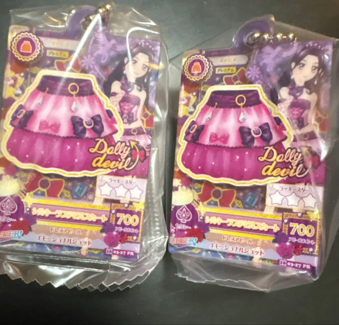 Thumbnail of Aikatsu x PriPara Everyone Acrylic Charm 1: Silky Love Devil Skirt, Risa Shirakaba