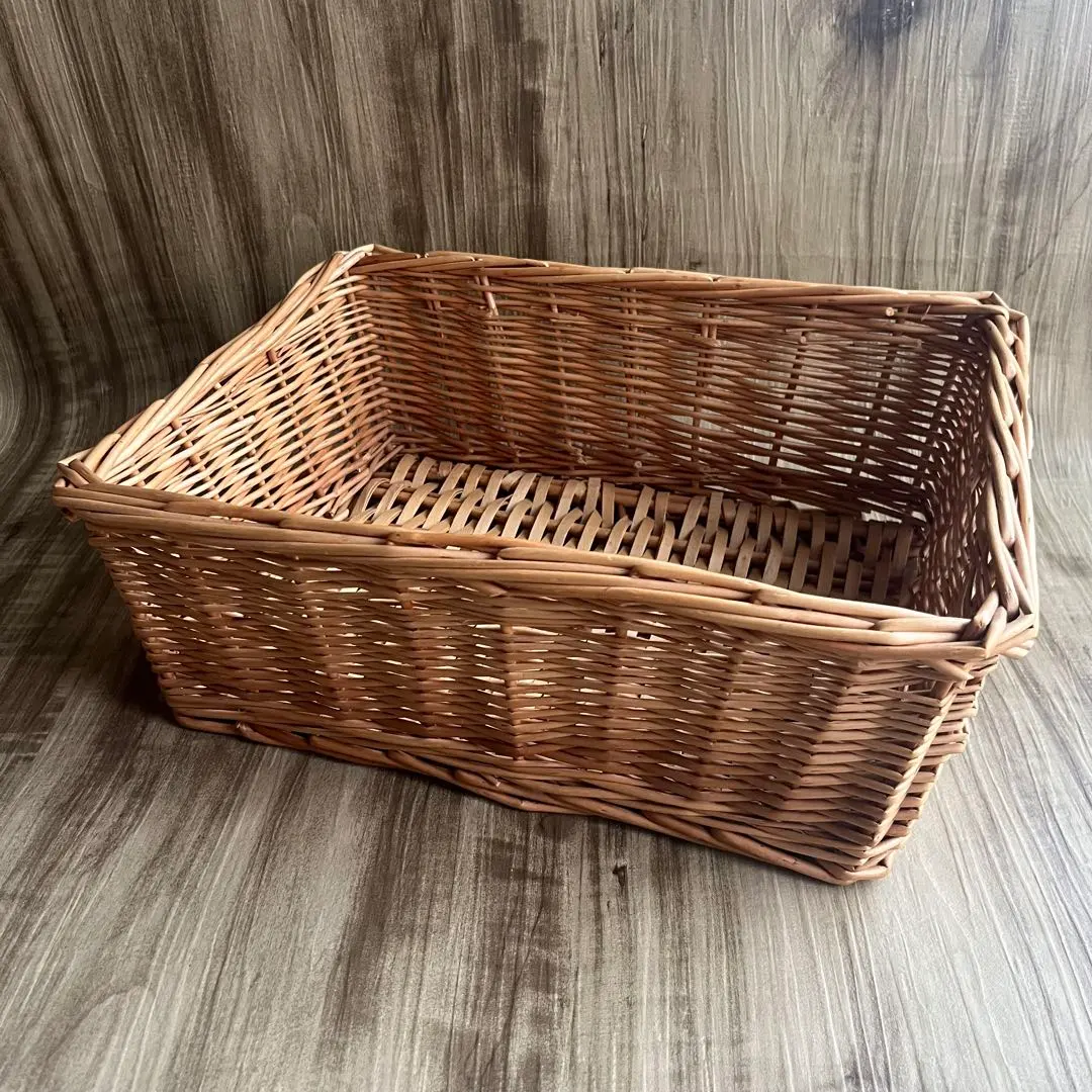 Thumbnail of Square basket, rattan, rectangular, wicker