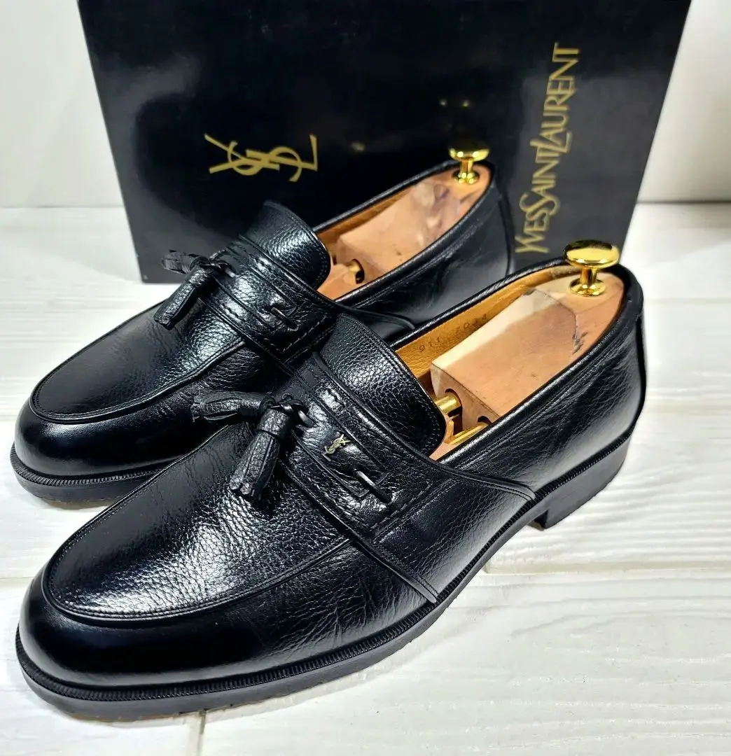 サンローラン　レザーシューズ　革靴　ローファー　タッセルローファー　ブラック　黒 2025年最新】Yves Saint Laurent レディース ローファー・革靴の