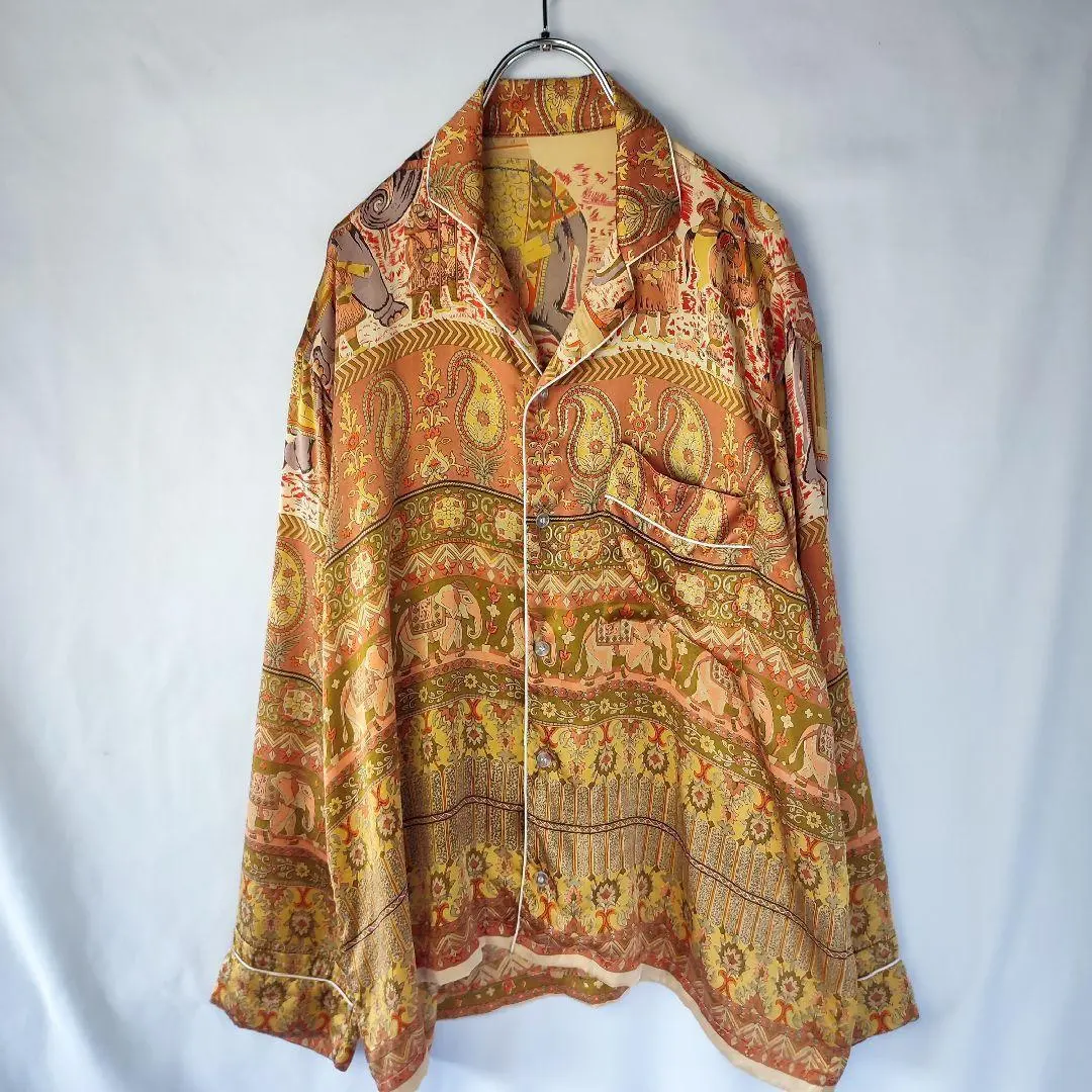 Thumbnail of Ethnic Pattern Pajama Shirt - Vintage Asian Classic Elephant