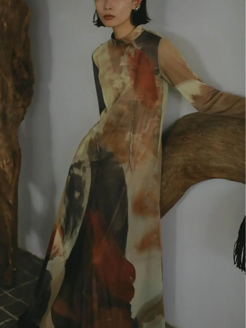 ワンピース ELIZABETH STAINED GLASS SHEER DRESS Ameri（アメリ）の「ELIZABETH STAINED GLASS SHEER DRESS