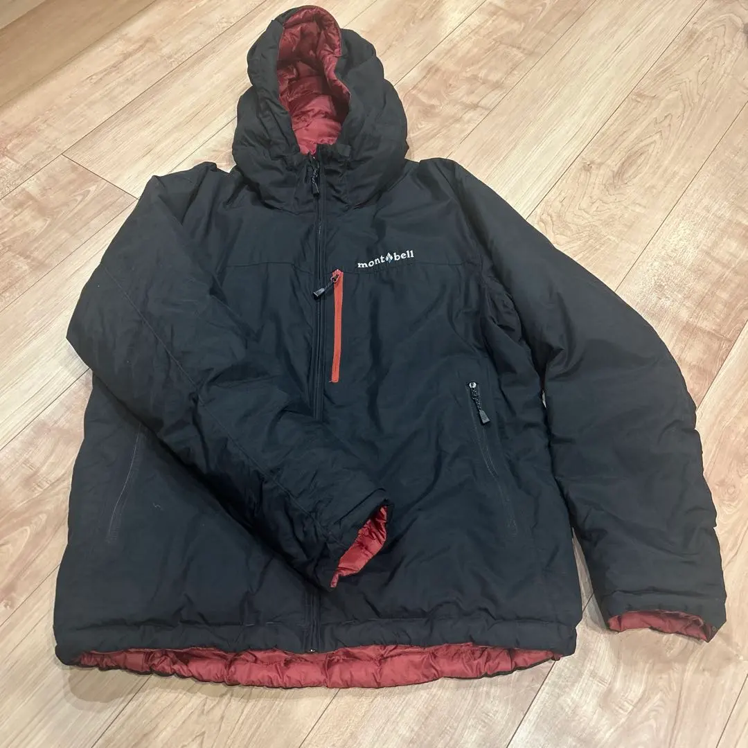 蒙貝爾 科羅拉多雙面羽絨外套 黑×紅 男款 M 的縮圖