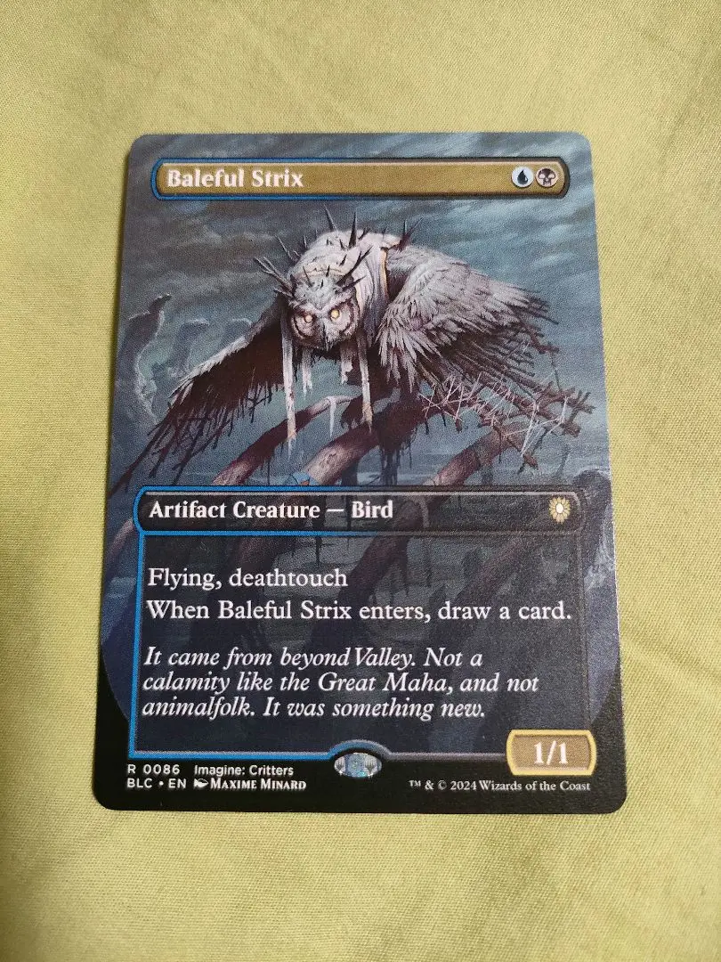 mtg 悪意の大梟　3枚セット英語foil　ダブマス 悪意の大梟 (Baleful Strix) · Bloomburrow Commander (BLC) #86