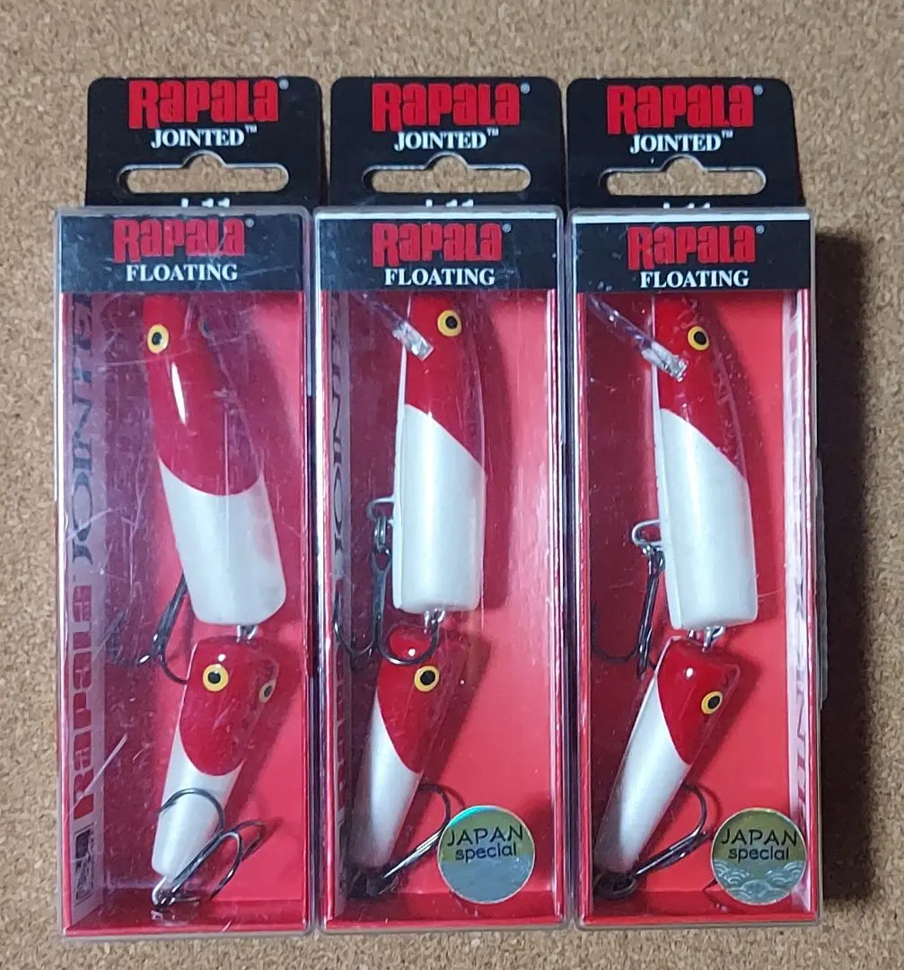 ★即決！ラパラ J-11 レッドヘッドチェイサー 3個セット★Rapala ラパラ「フローティング ジョインテッド -レッド ヘッド