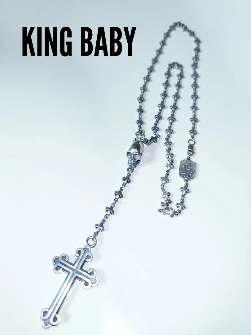 King Baby オニキススターリングシルバービーズクロスロザリオ KING BABY】正規取扱店ならPANTYで,【キングベイビー】【KINGBABY】