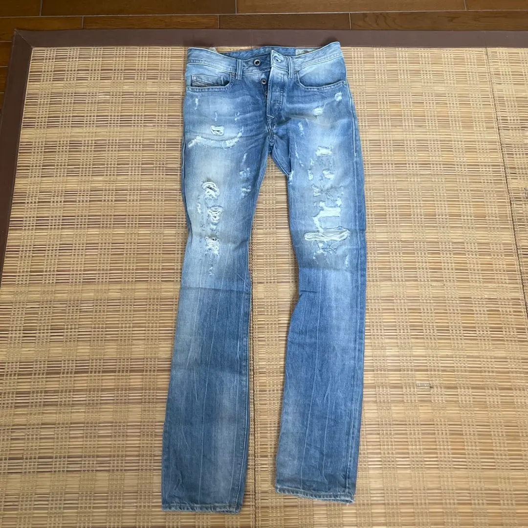 Thumbnail of DIESEL Light Blue Denim with Distressed Detailing - Slim Fit