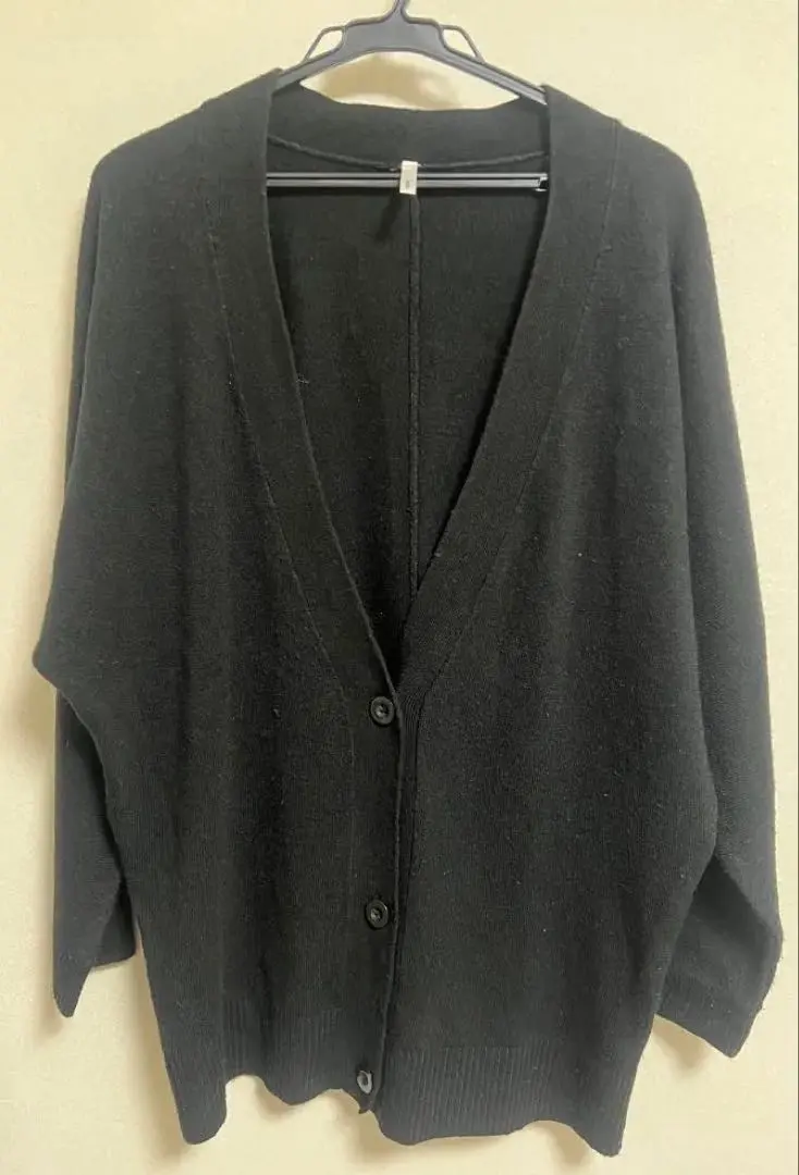 Thumbnail of Knit Cardigan V-neck Cardigan Black Dolman Sleeve