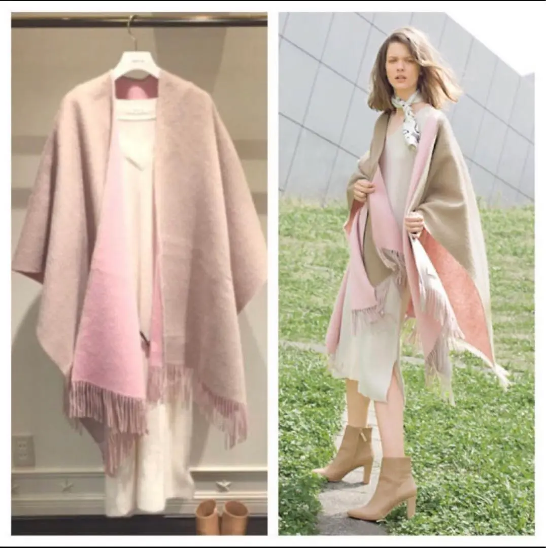 FRAY Ｉ.D定価59000円高級感♡完売‼️ファー付きピンクケープコート FRAY I.D定価59000円高級感♡完売‼️ファー付きピンクケープコート