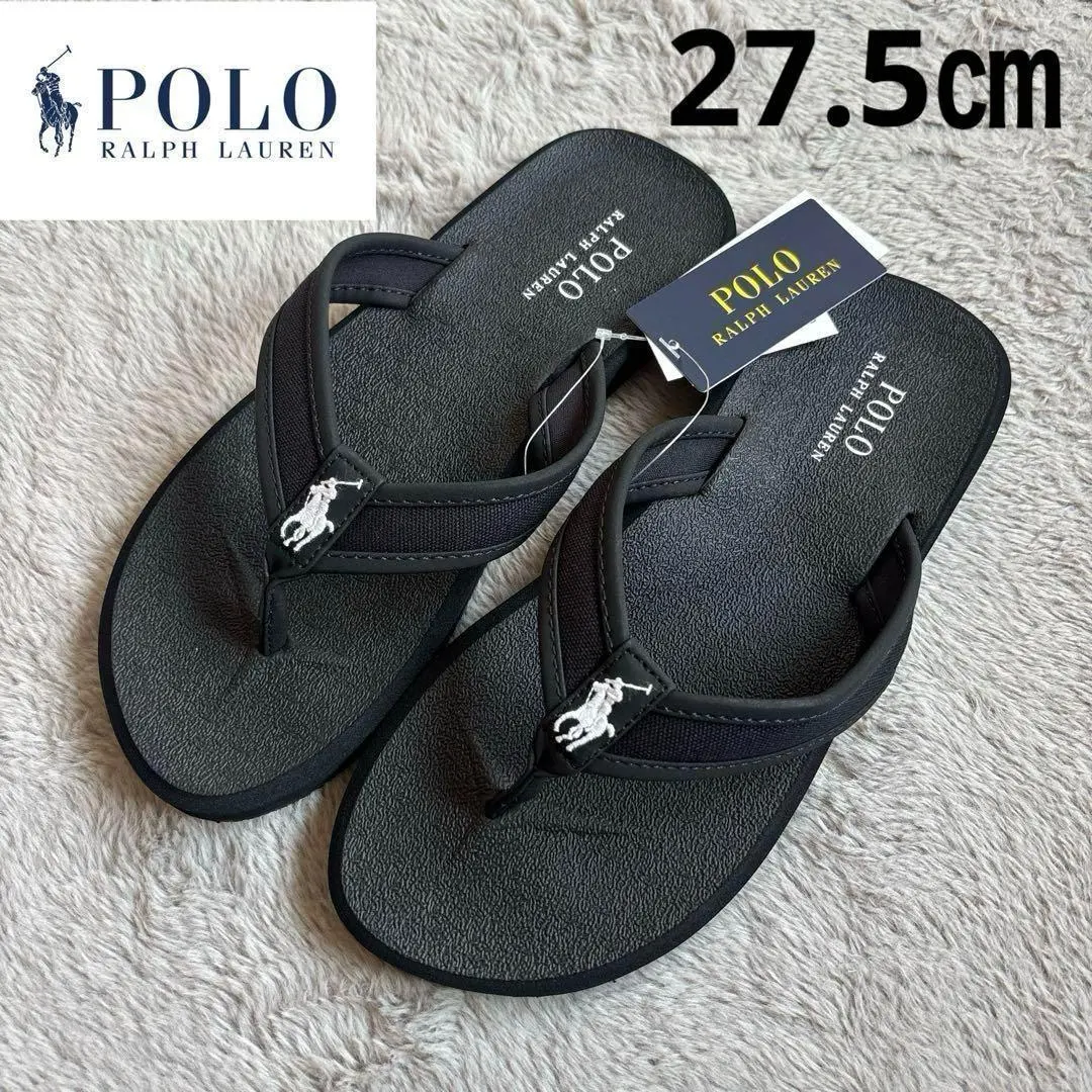 Thumbnail of New Ralph Lauren Black Beach Sandals Sandals Black Embroidery 27.5cm