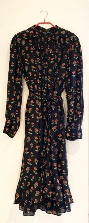 Thumbnail of ZARA Zara Dress Floral Long Black