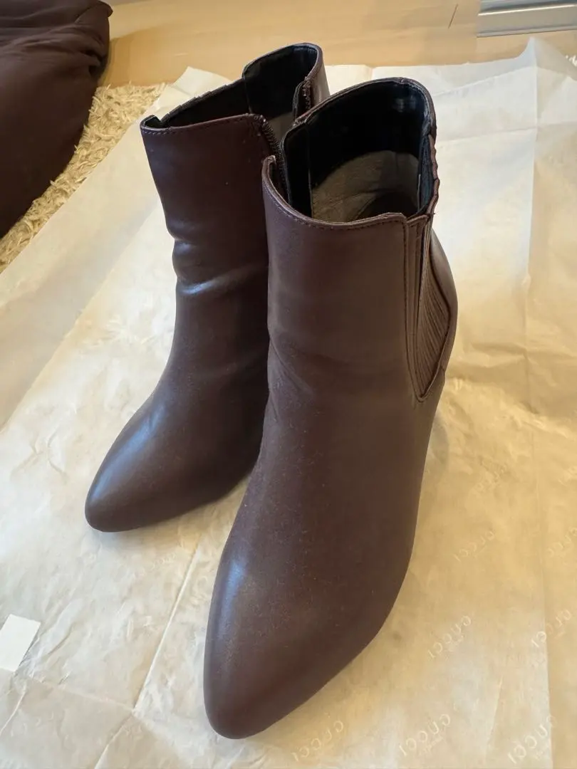 【美品】側邊彈性靴　棕色 的縮圖